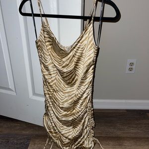 NWT Forever 21 Silky Zebra Print Dress Lace Up Adjustable Sides